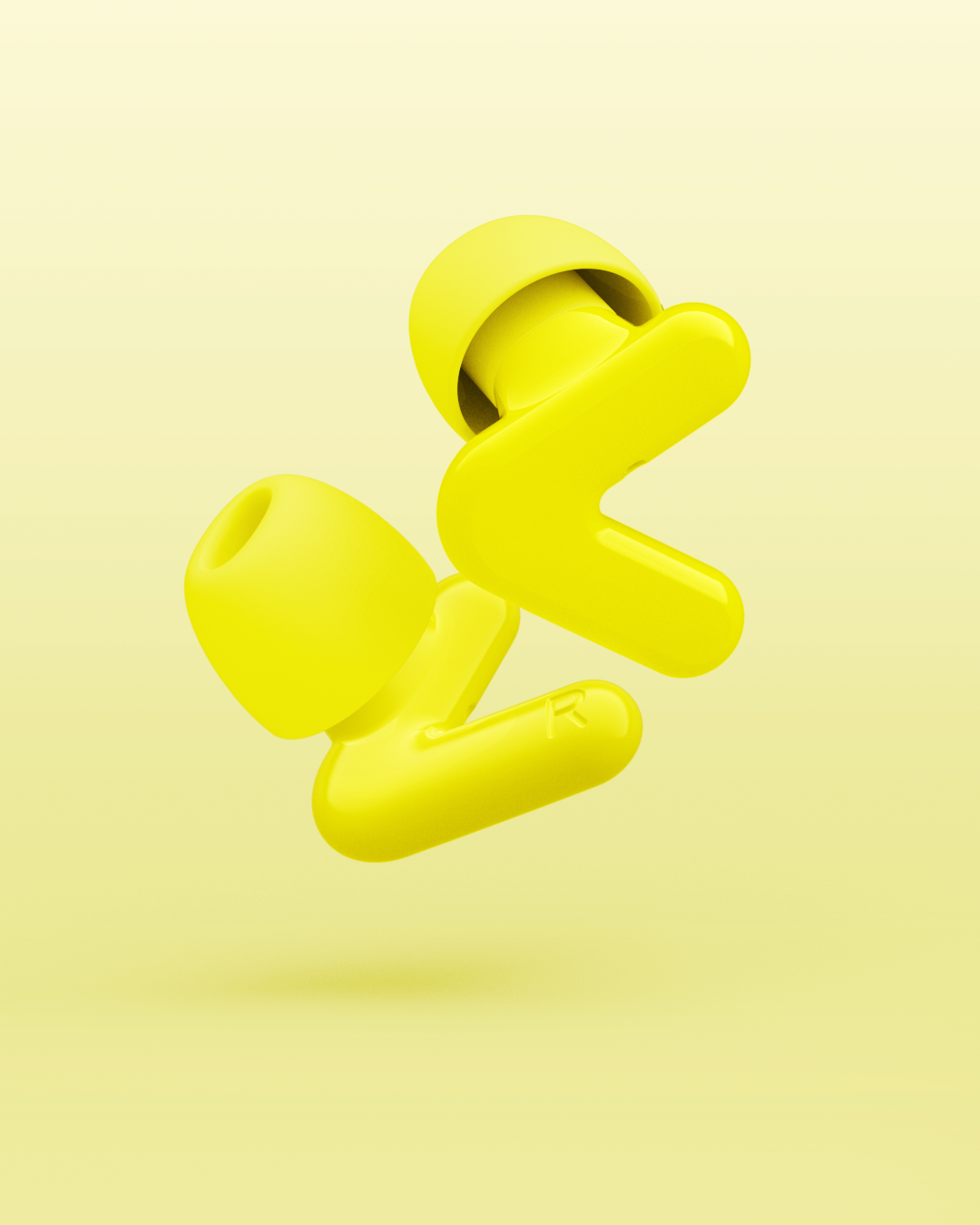 Render van Alpine Tune oordoppen in neon-yellow